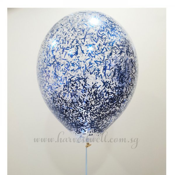 Blue Glitter Helium Latex Balloon Blue Glitter Helium Latex Balloon